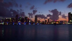 Miami Skyline Time Lapse At Night