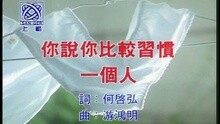 你说你比较习惯一个人