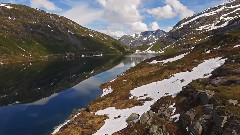 挪威美丽的山地景观 航拍