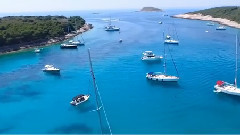 克罗地亚赫瓦尔岛旖旎风光 空中摄影