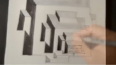 创意艺术Drawing a 3D Hole, Trompe l'oeil