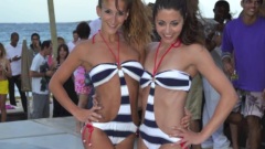 Marion Crampe & Manuela Carneiro Pole Dance Show On The Beach