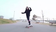 韩国滑板女神清纯可人 动作曼妙