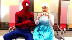 Elsa Kisses Spiderman In Real Life