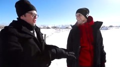 洋气 挖掘机滑雪