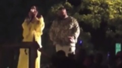 Rihanna dances around on her music video set with DJ Khaled Daily Mail Online