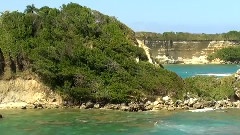 美丽的海边窗口风景